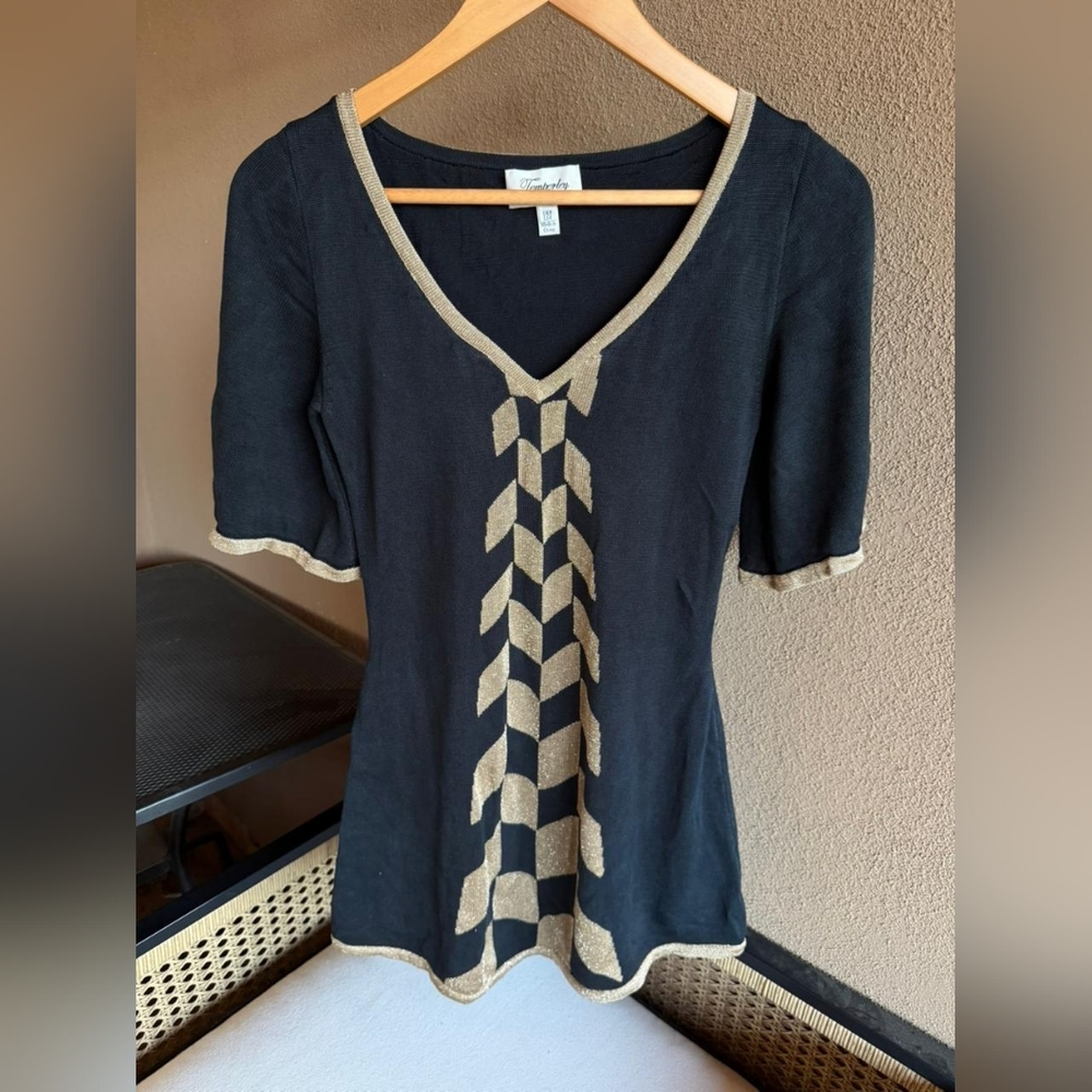 Temperley London Black and Gold Dress